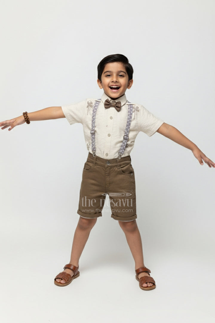 Boys Suspender Outfit Set for Photo Shoots and Festive Dressing