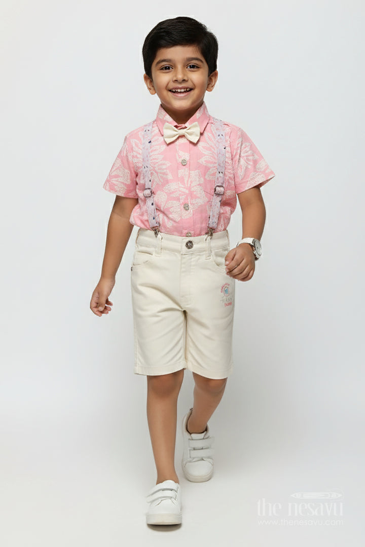 Boys Printed Suspender Set for Birthday Parties and Festive Functions