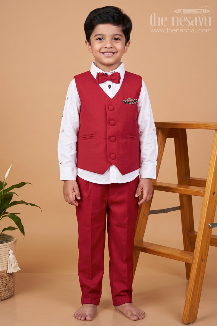 Boys Partywear Set with Waistcoat for Birthdays and Family Events