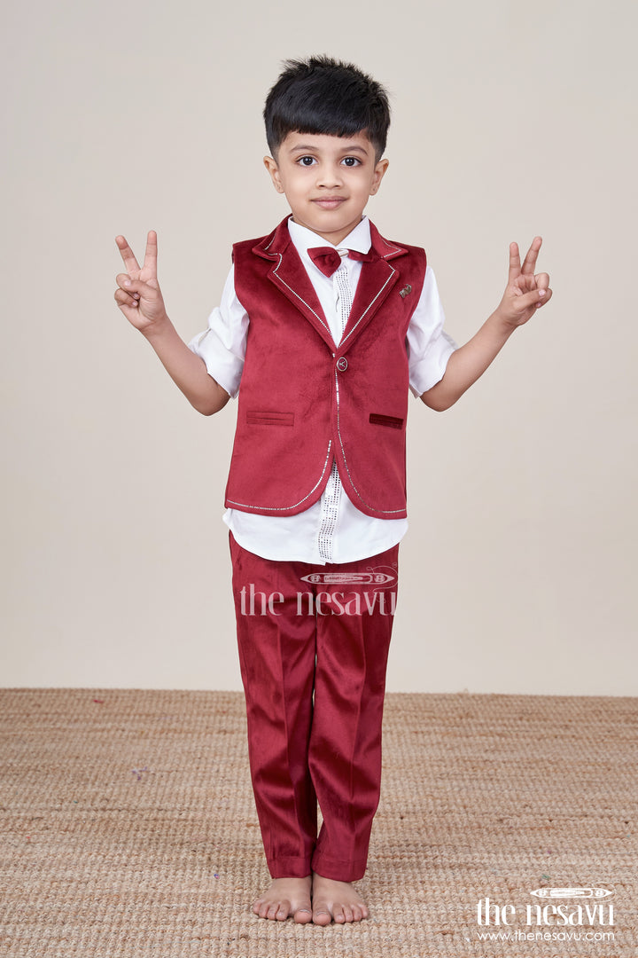 Boys Birthday Outfit with Waistcoat and Bowtie for Festive Occasions