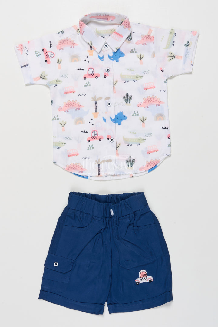 Boys Printed Shirt and Shorts Set for Park Visits and Weekend Fun