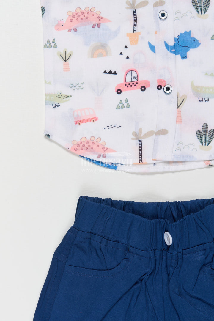 Boys Printed Shirt and Shorts Set for Park Visits and Weekend Fun