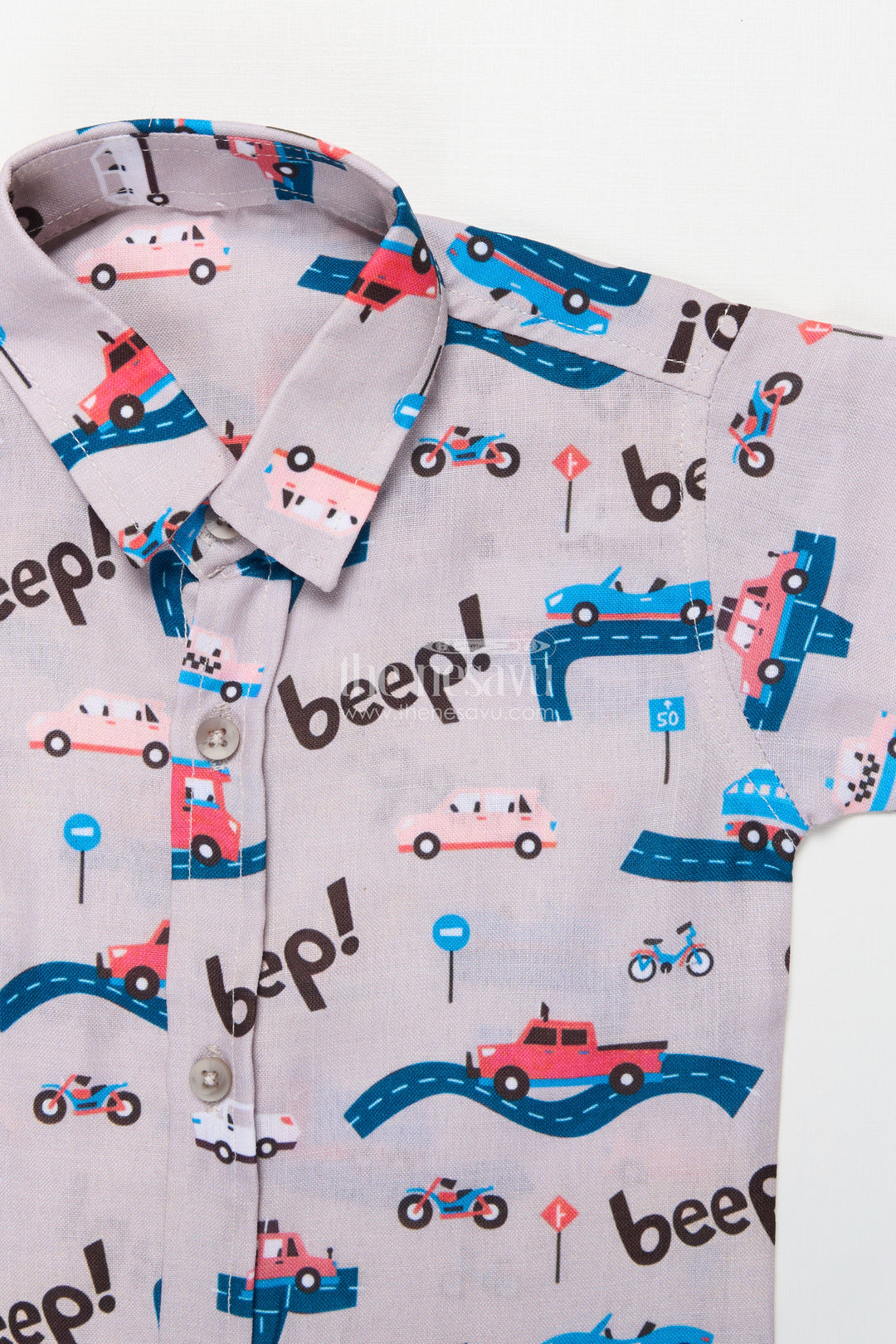 Boys Casual Outfit with Car Print for Playful Dressing and Holidays