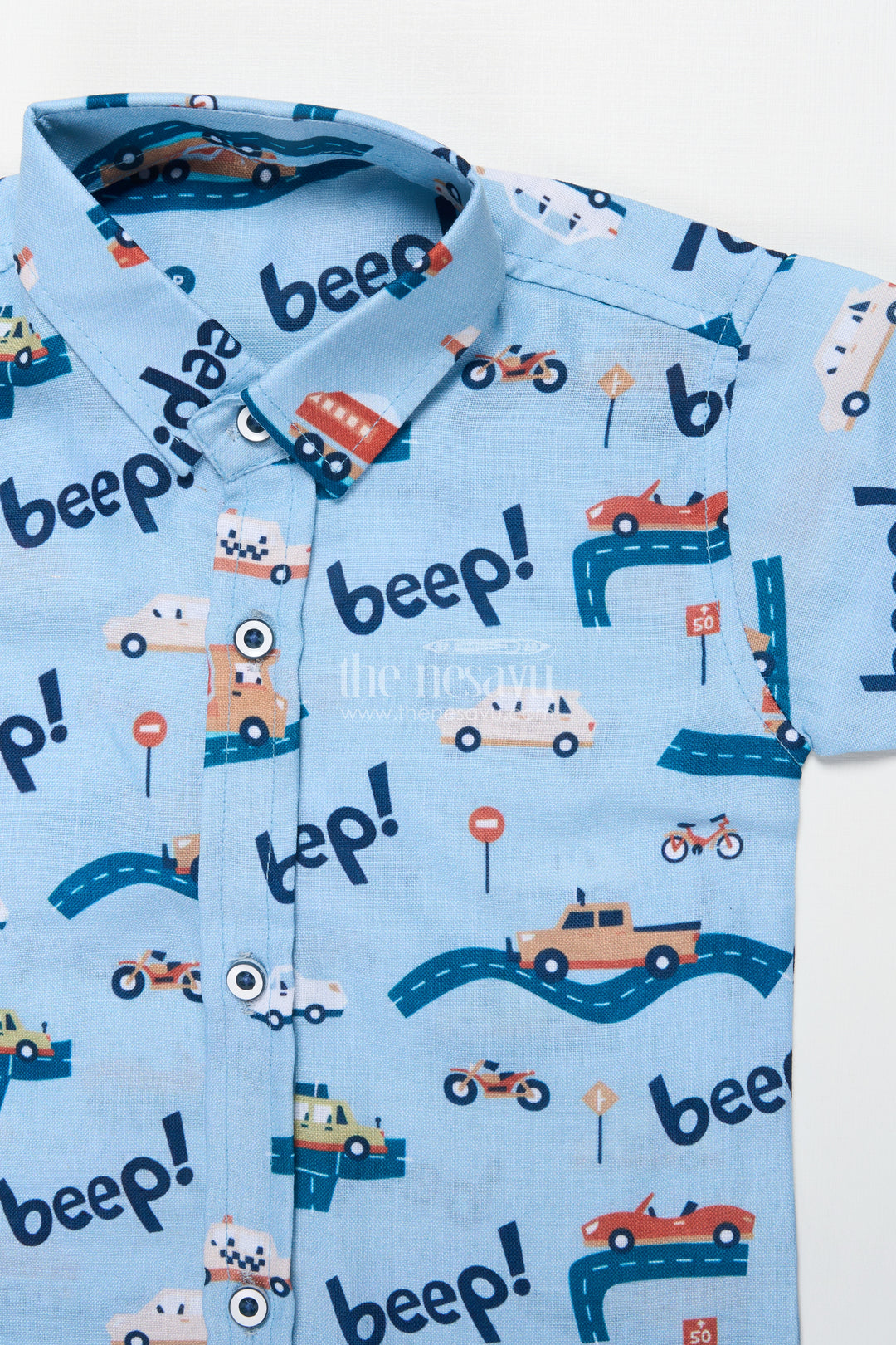 Boys Cotton Outfit with Vehicle Print for Daycare and Holiday Fun