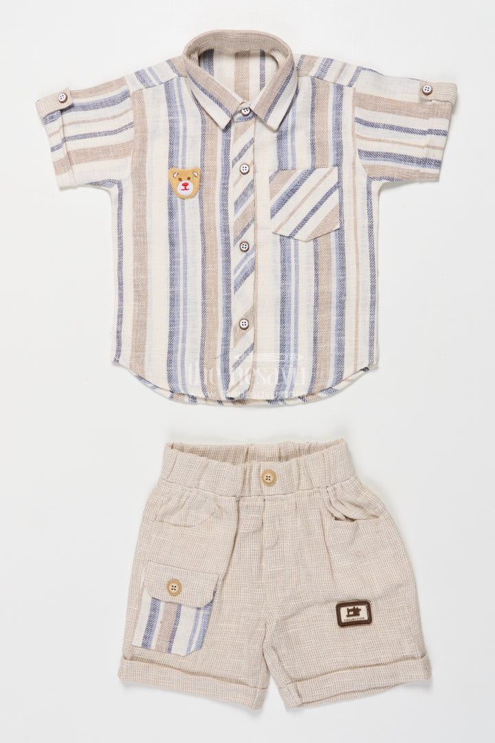 Boys Striped Cotton Casual Set for Summer Comfort and Family Functions
