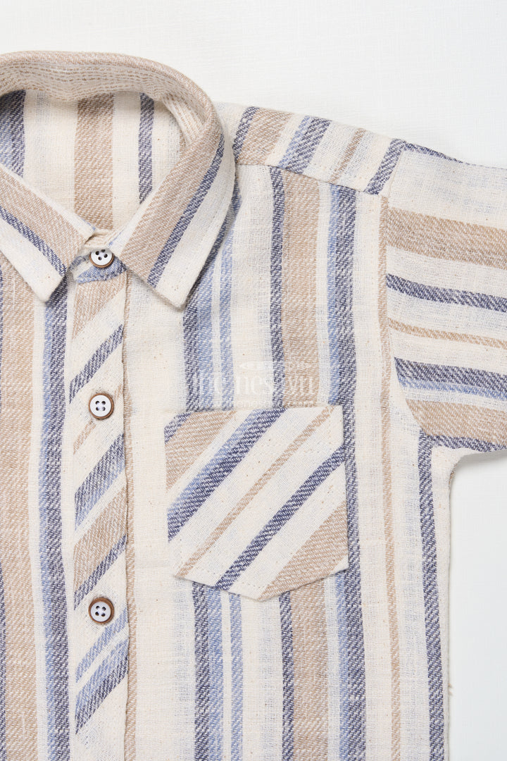 Boys Striped Cotton Casual Set for Summer Comfort and Family Functions