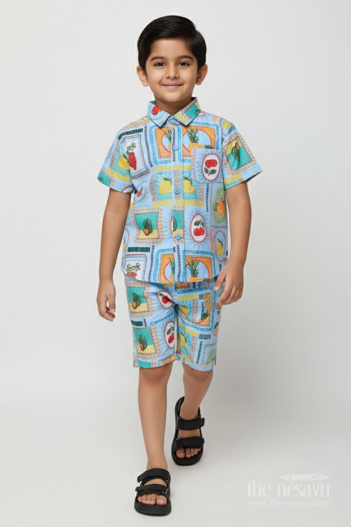 Boys Cotton Printed Outfit for Birthday Play and Summer Photoshoots