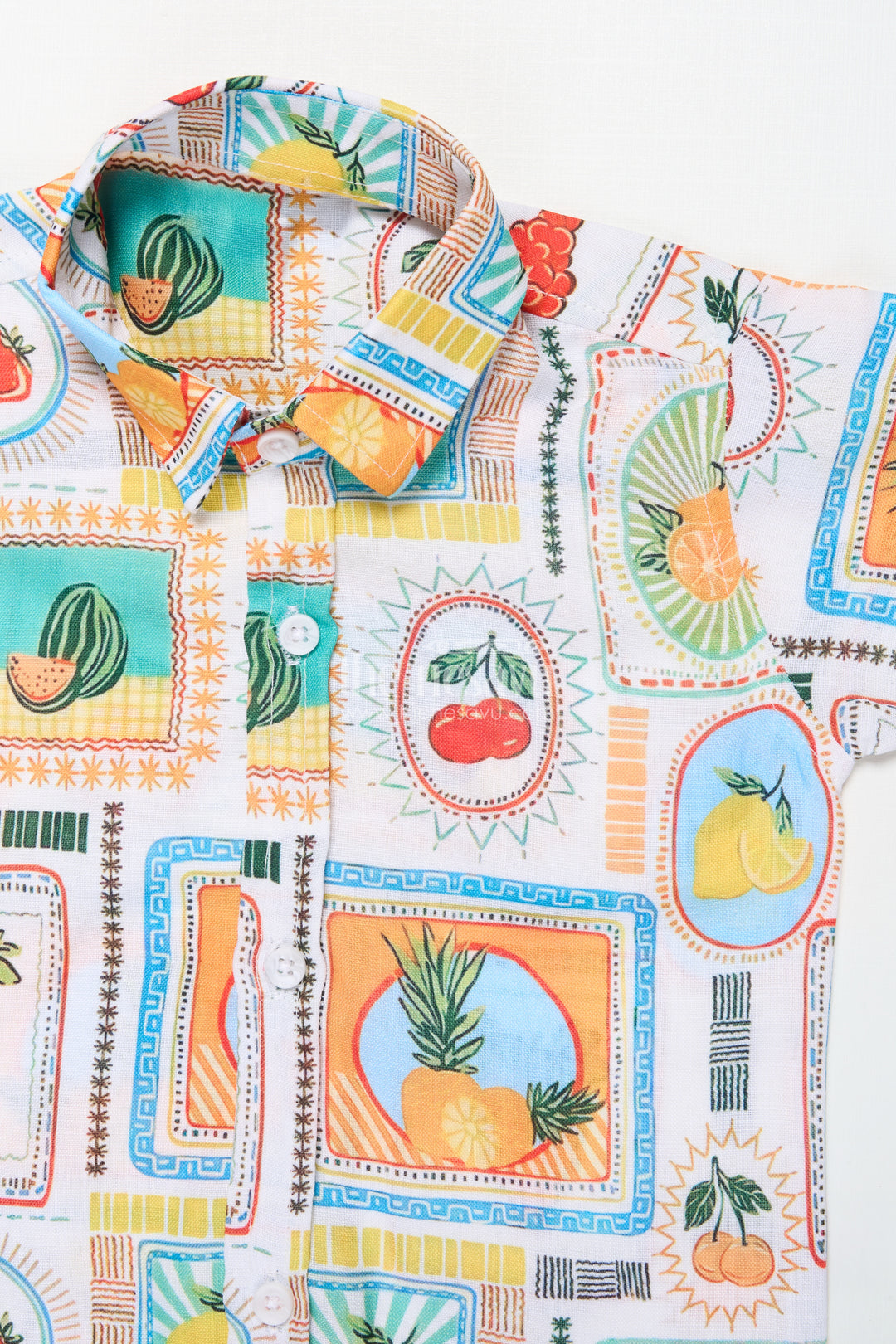 Boys Cotton Set with Fruit Print for Summer Play and Daily Wear