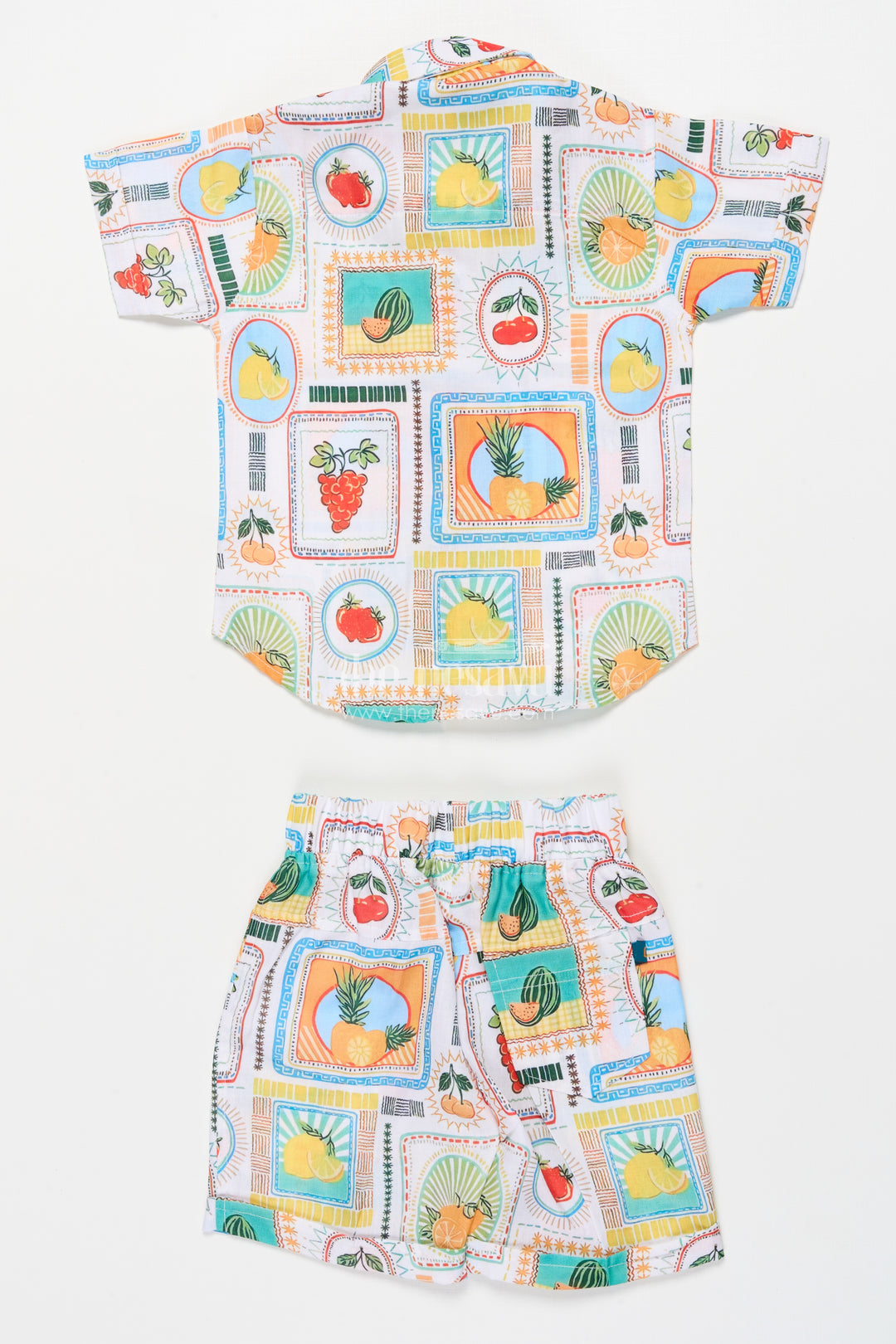 Boys Cotton Set with Fruit Print for Summer Play and Daily Wear