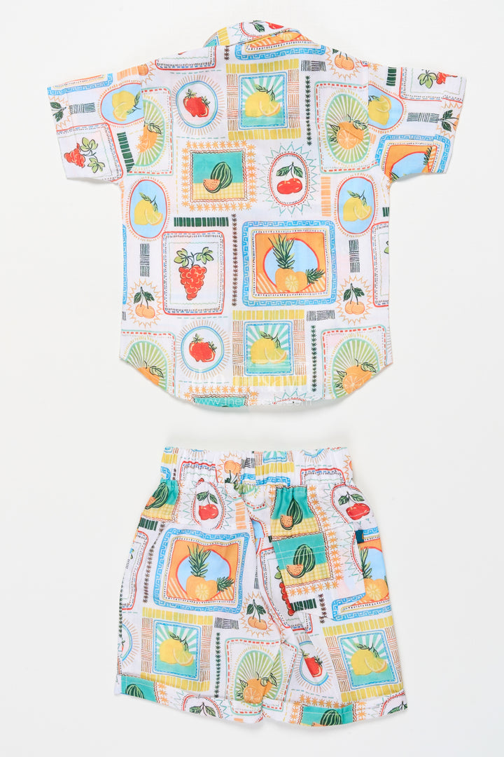 Boys Cotton Set with Fruit Print for Summer Play and Daily Wear
