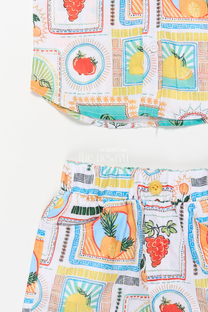 Boys Cotton Set with Fruit Print for Summer Play and Daily Wear