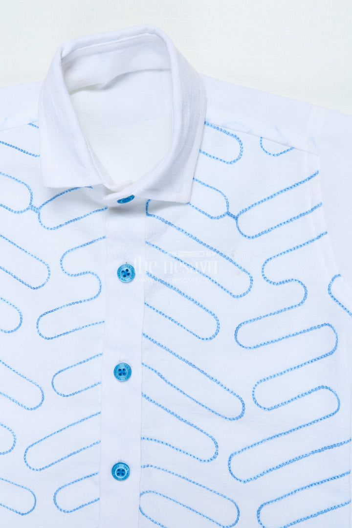 Boys Cotton Casual Set with Embroidered Shirt for Outings and Events