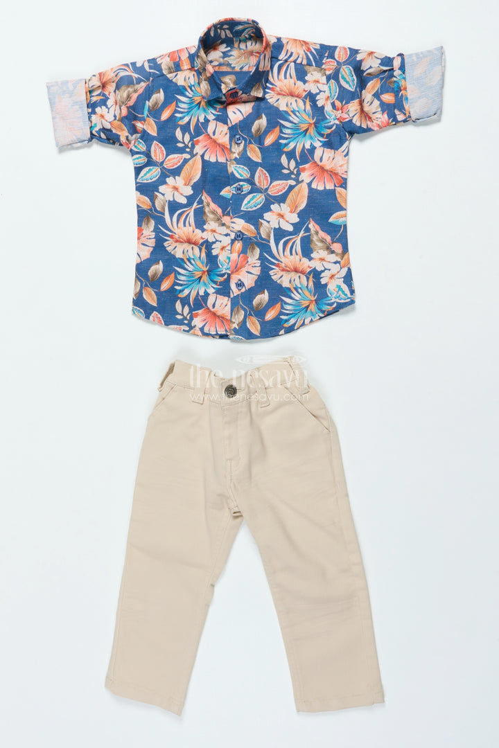 Boys Floral Printed Shirt Set for Birthdays and Festive Fun