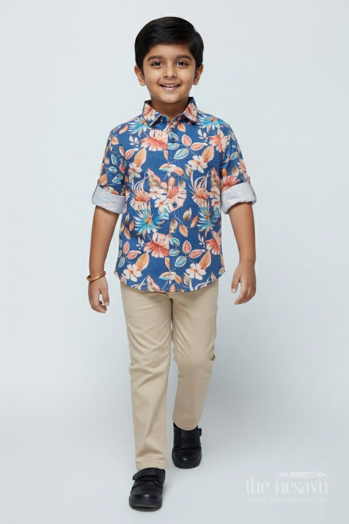 Boys Floral Printed Shirt Set for Birthdays and Festive Fun