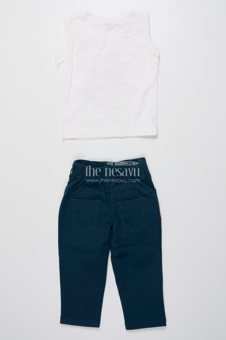 Toddler Boys Casual Set with Printed Shirt and T-Shirt Combo