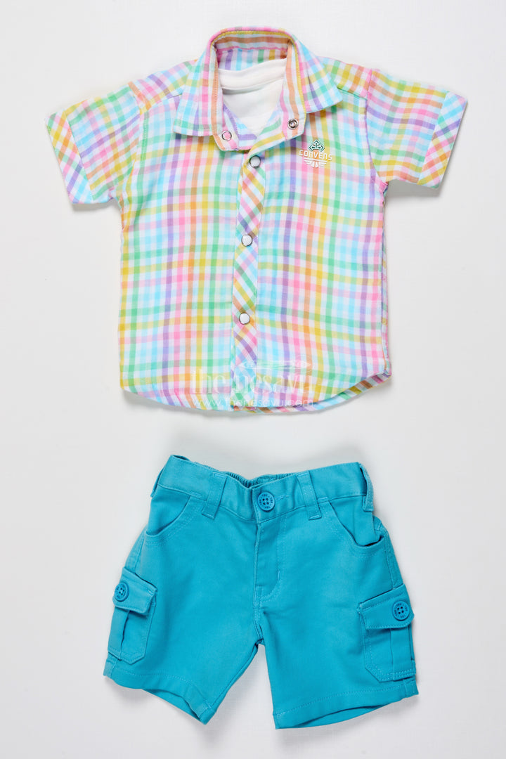 Toddler Boys Casual Set with Striped Shirt and T-Shirt Combo