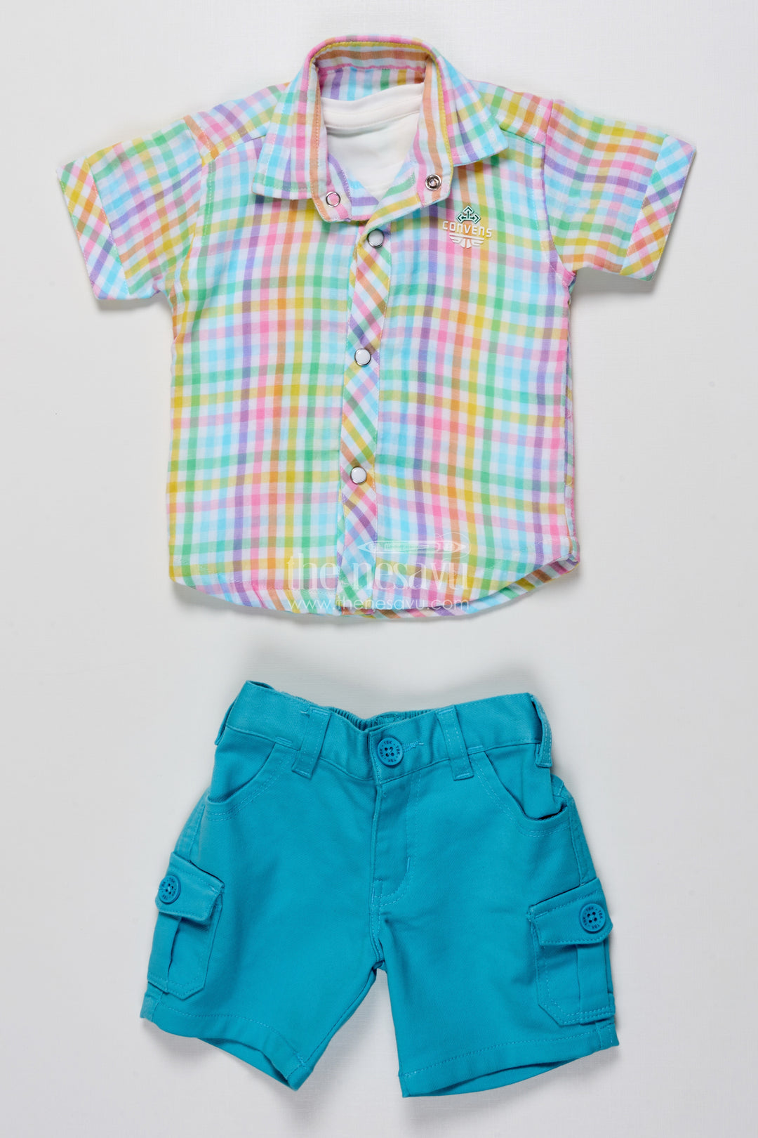 Toddler Boys Casual Set with Striped Shirt and T-Shirt Combo
