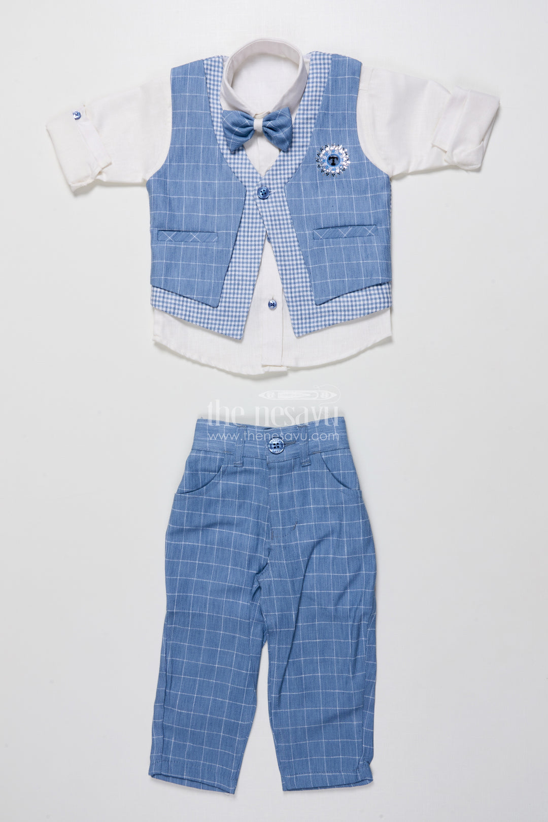 Boys Cotton Jacket Set for Weddings and Family Events