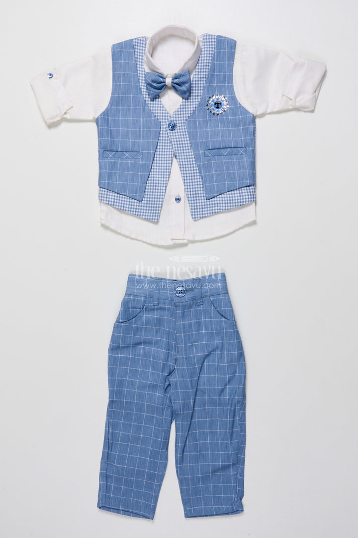 Boys Cotton Jacket Set for Weddings and Family Events