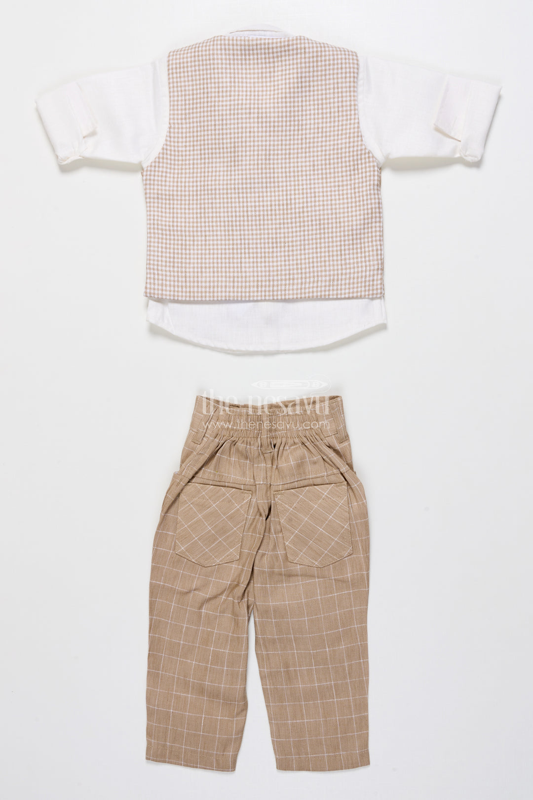 Toddler Boys Festive Jacket Set In Beige for Weddings and Events