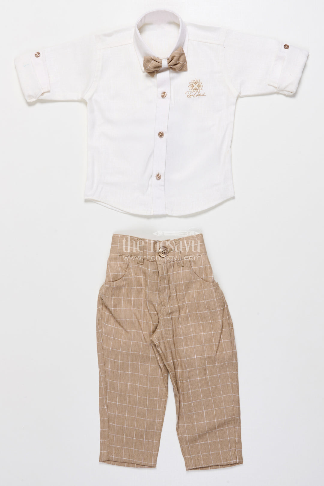 Toddler Boys Festive Jacket Set In Beige for Weddings and Events