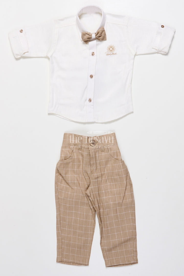 Toddler Boys Festive Jacket Set In Beige for Weddings and Events