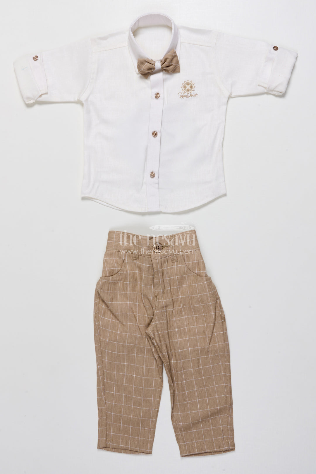 Toddler Boys Festive Jacket Set In Beige for Weddings and Events