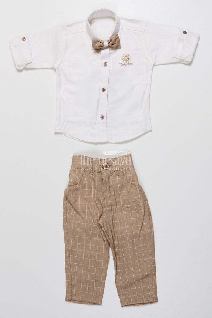 Toddler Boys Festive Jacket Set In Beige for Weddings and Events