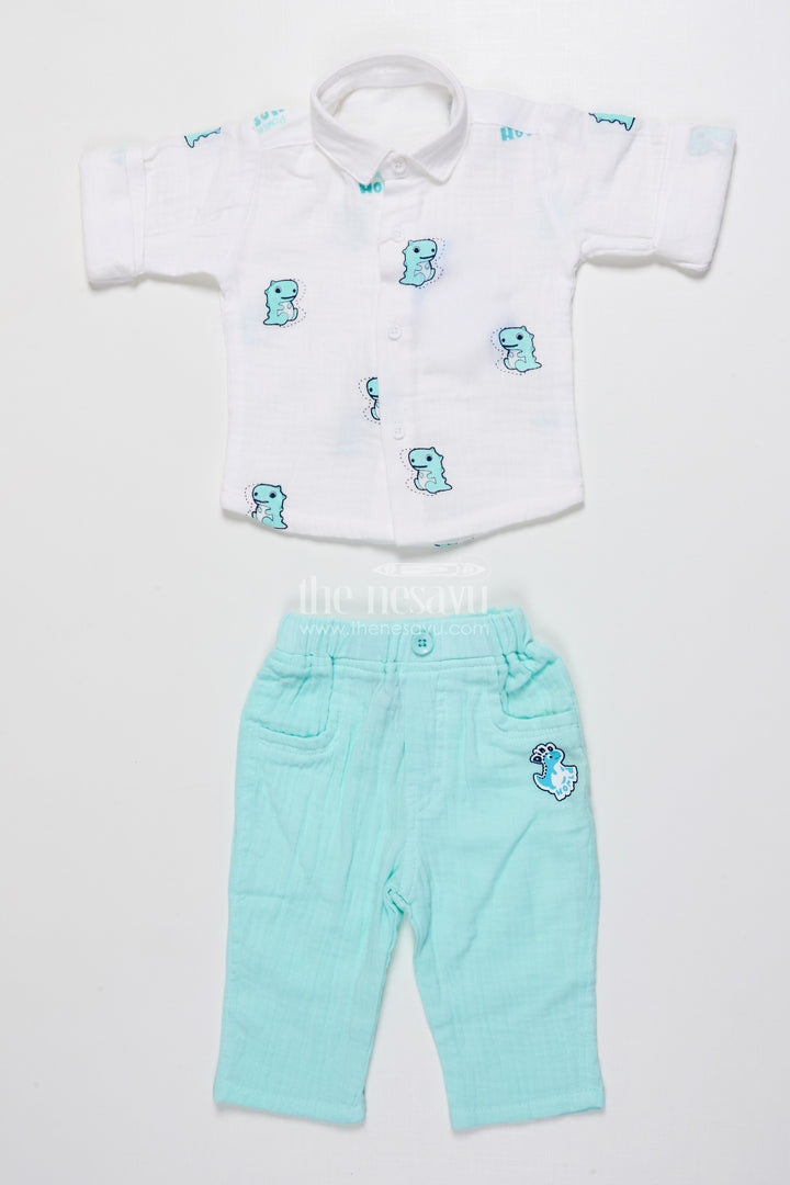 Baby Boy Muslin Cotton Outfit with Digital Print for Everyday Comfort