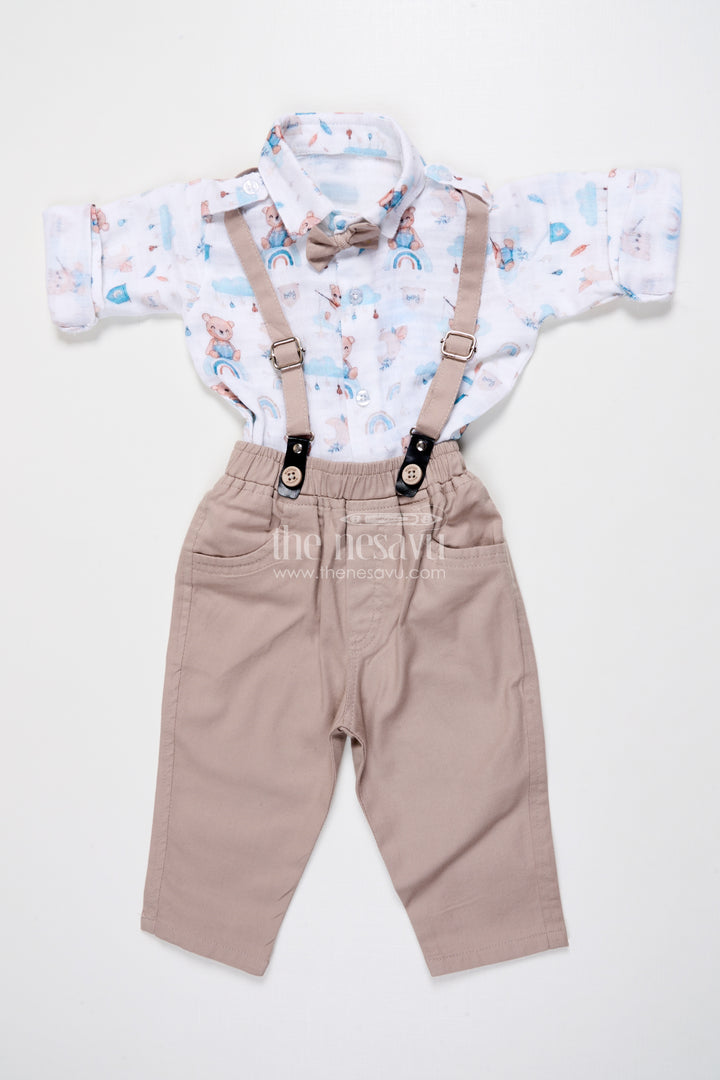 Baby Boy Muslin Cotton Suspender Set for Birthday and Outings