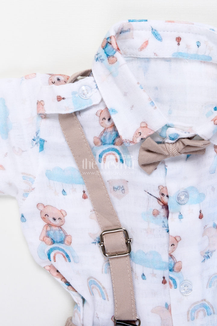 Baby Boy Muslin Cotton Suspender Set for Birthday and Outings