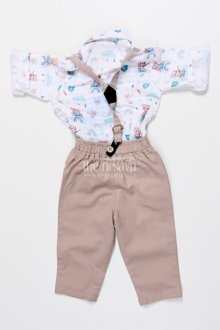 Baby Boy Muslin Cotton Suspender Set for Birthday and Outings