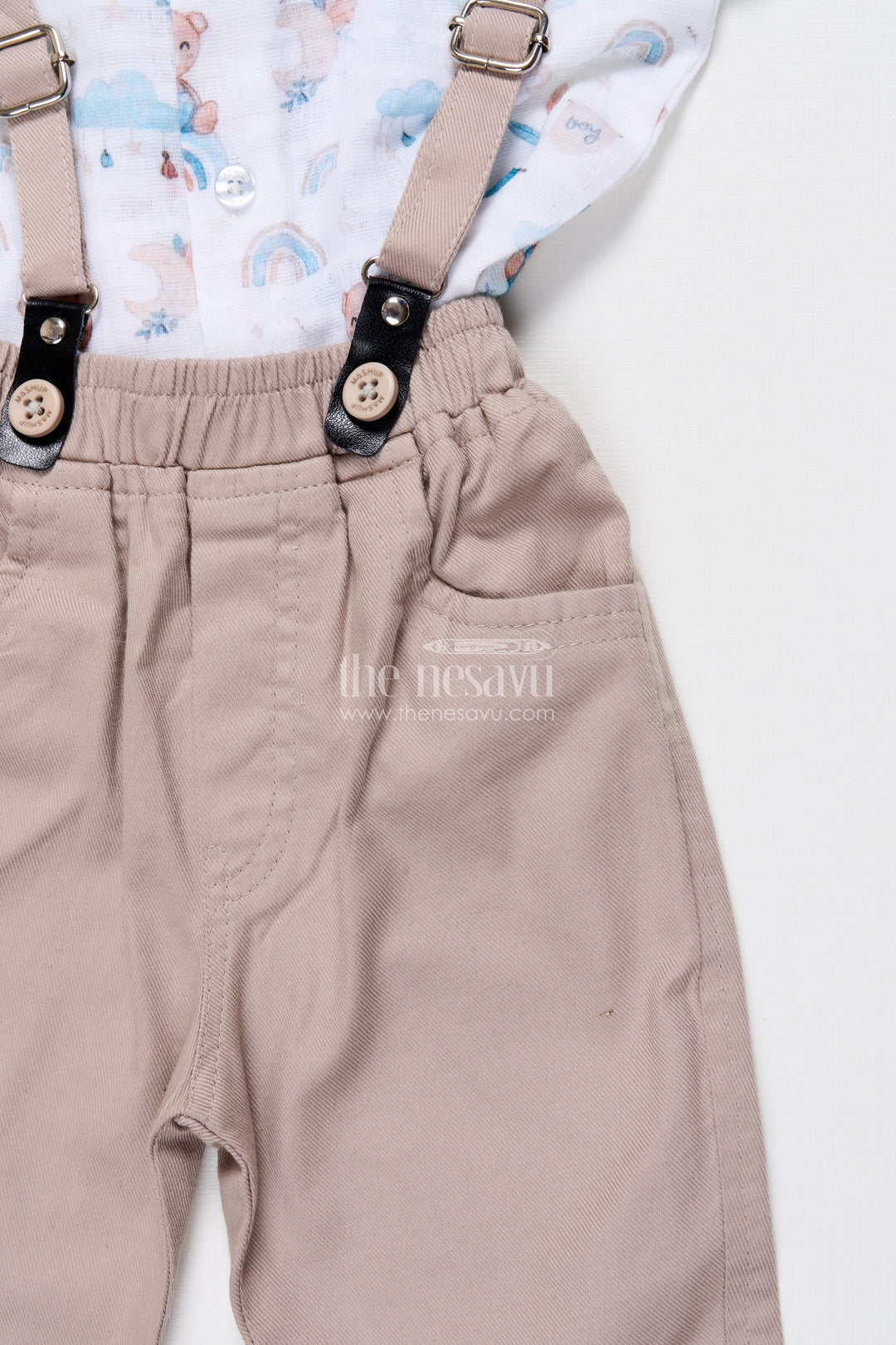 Baby Boy Muslin Cotton Suspender Set for Birthday and Outings