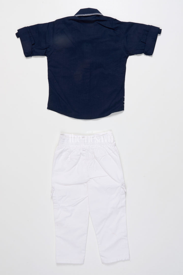 Boys Cotton Embroidered Shirt and Pant Set for Festive Functions