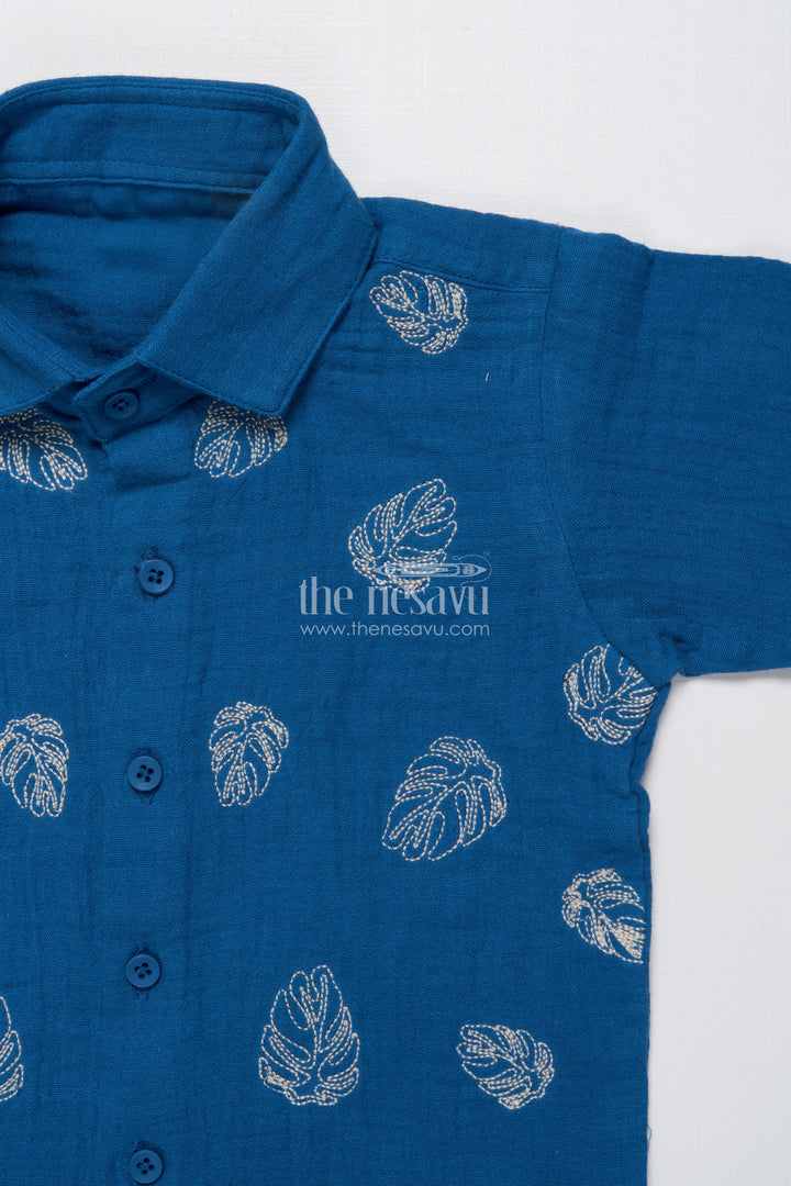 Toddler Boy Kurta Set with Embroidered Shirt and Cap for Festive Occasions