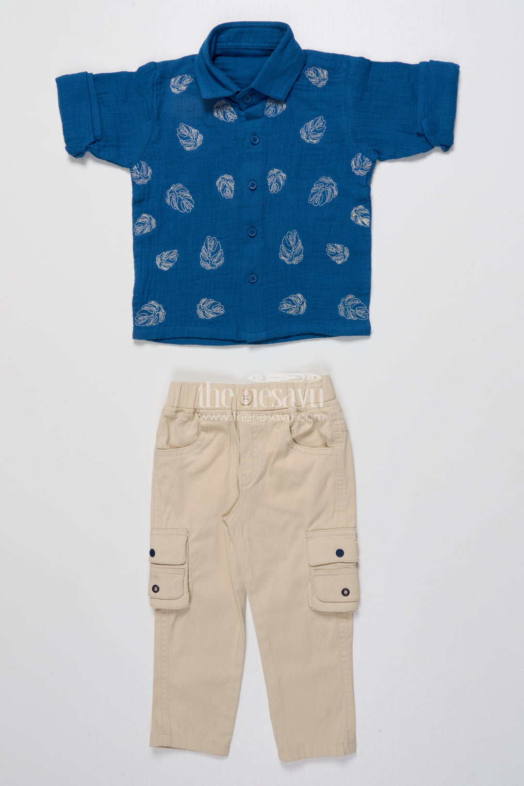 Toddler Boy Kurta Set with Embroidered Shirt and Cap for Festive Occasions