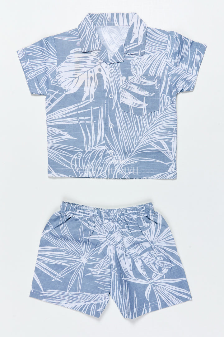 Boys Cotton Casual Shirt and Shorts Set for Summer Outings
