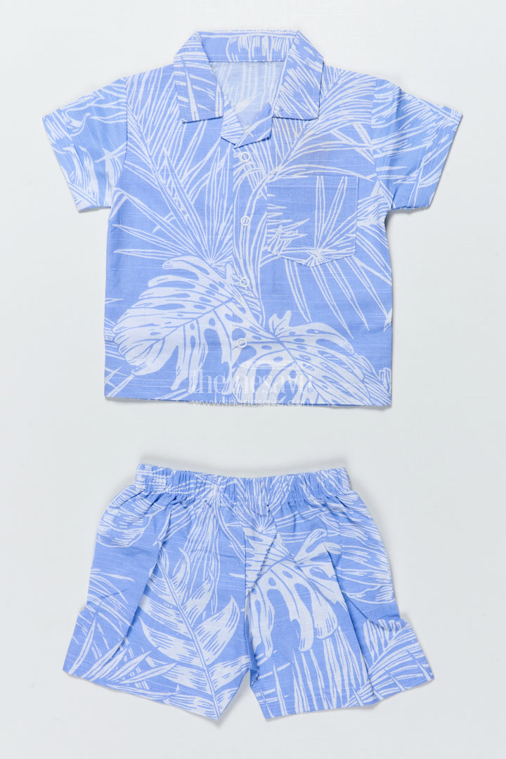 Boys Cotton Co-Ord Set with Leaf Print for Summer Play and Holidays