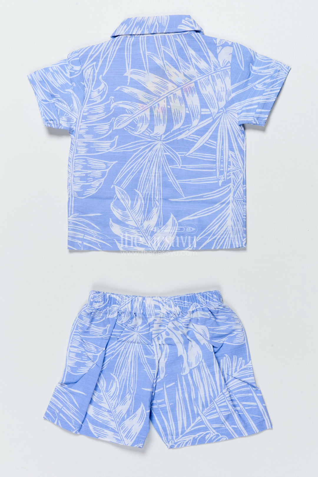 Boys Cotton Co-Ord Set with Leaf Print for Summer Play and Holidays