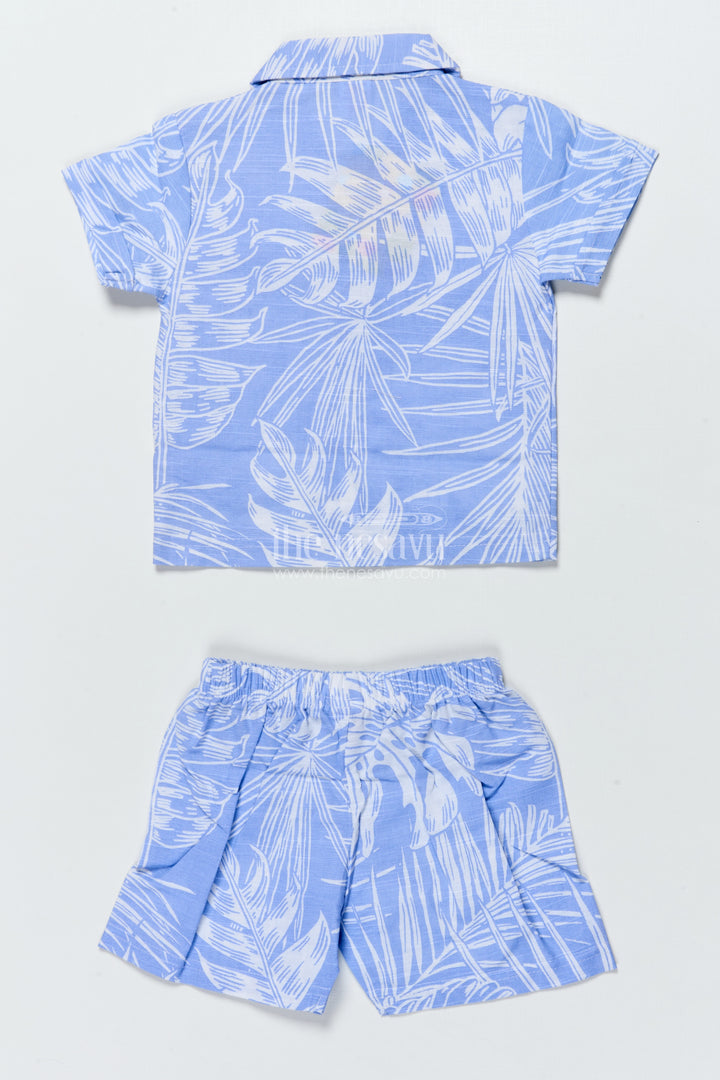 Boys Cotton Co-Ord Set with Leaf Print for Summer Play and Holidays