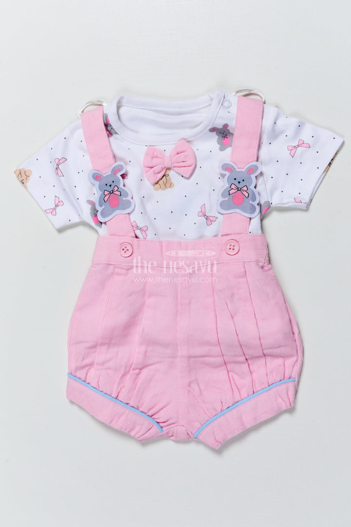 Baby Unisex Casual Romper Set with Bear Motifs for Comfy Playtime