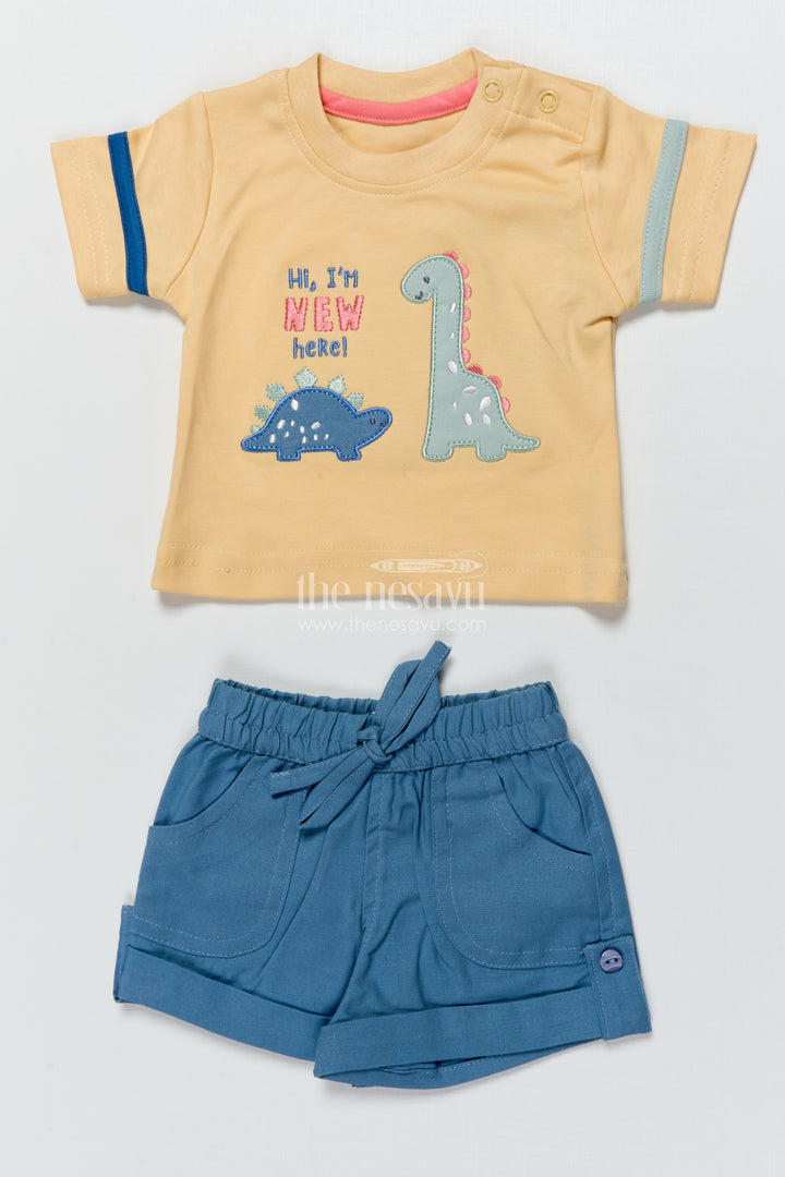 Baby Boy Casual Set with Animal Patch and Shorts for Everyday Outings
