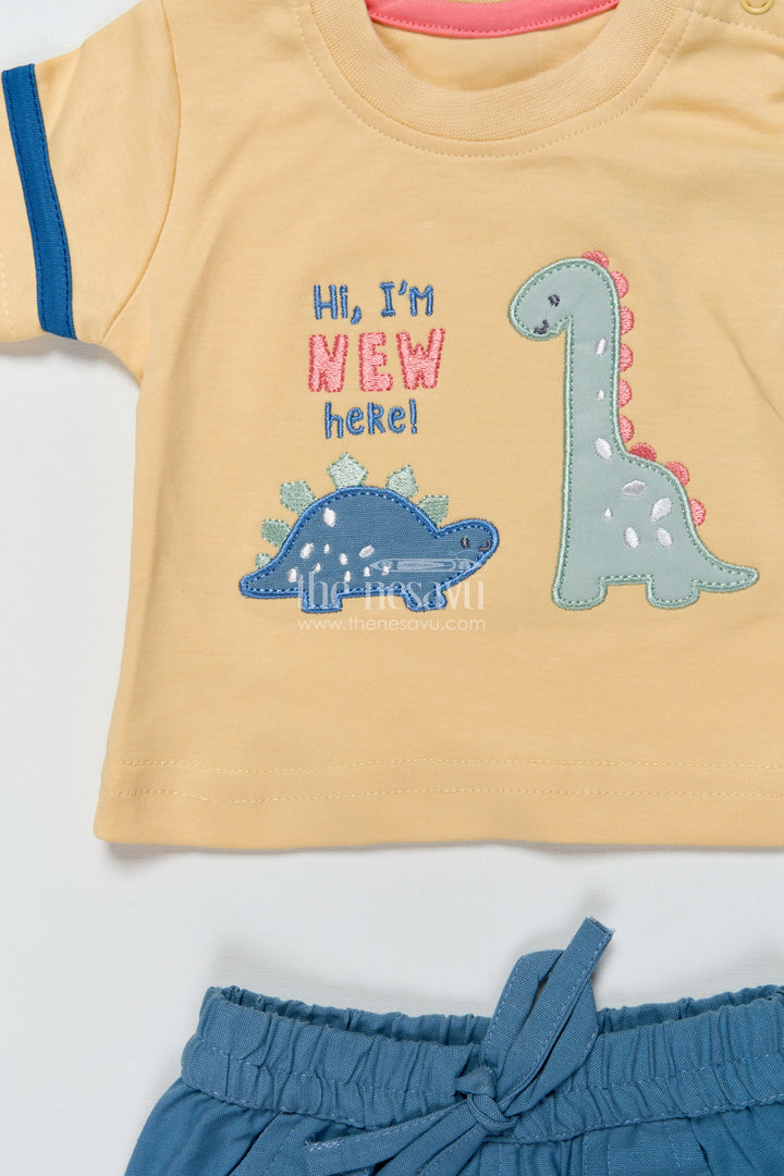 Baby Boy Casual Set with Animal Patch and Shorts for Everyday Outings