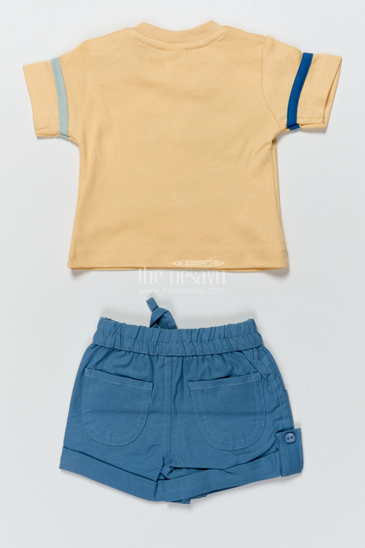 Baby Boy Casual Set with Animal Patch and Shorts for Everyday Outings
