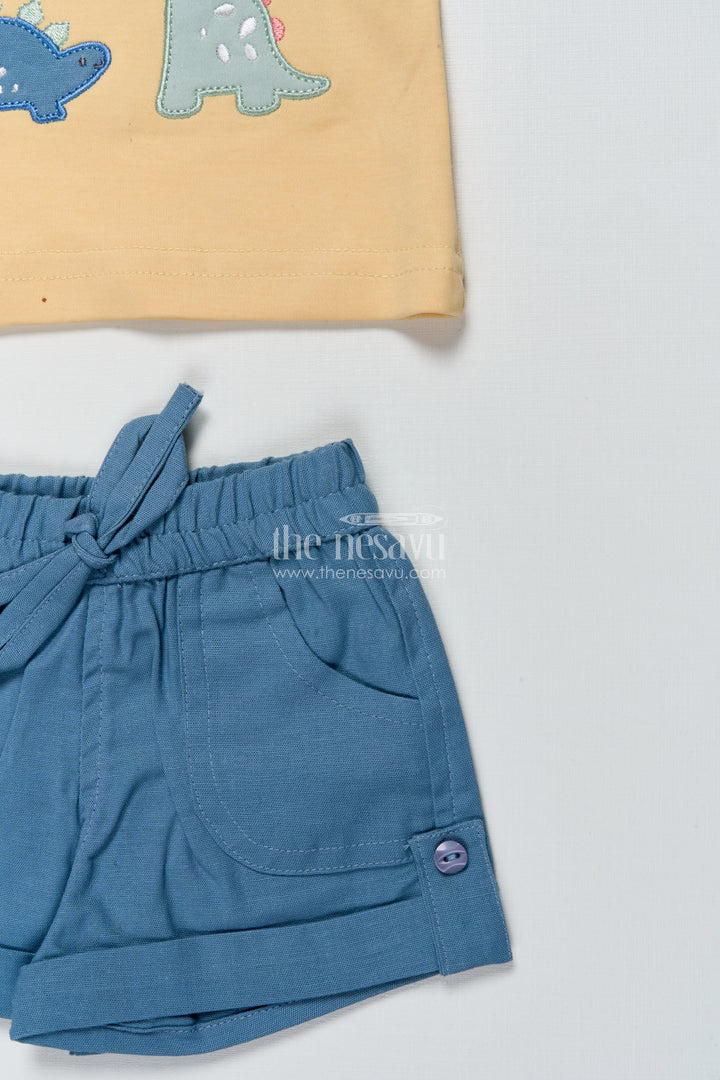 Baby Boy Casual Set with Animal Patch and Shorts for Everyday Outings