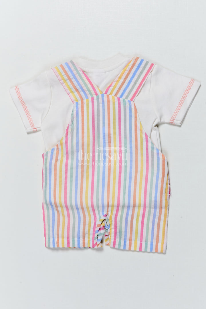 Baby Boy Striped Cotton Set with Lion Patch for Playful Comfort