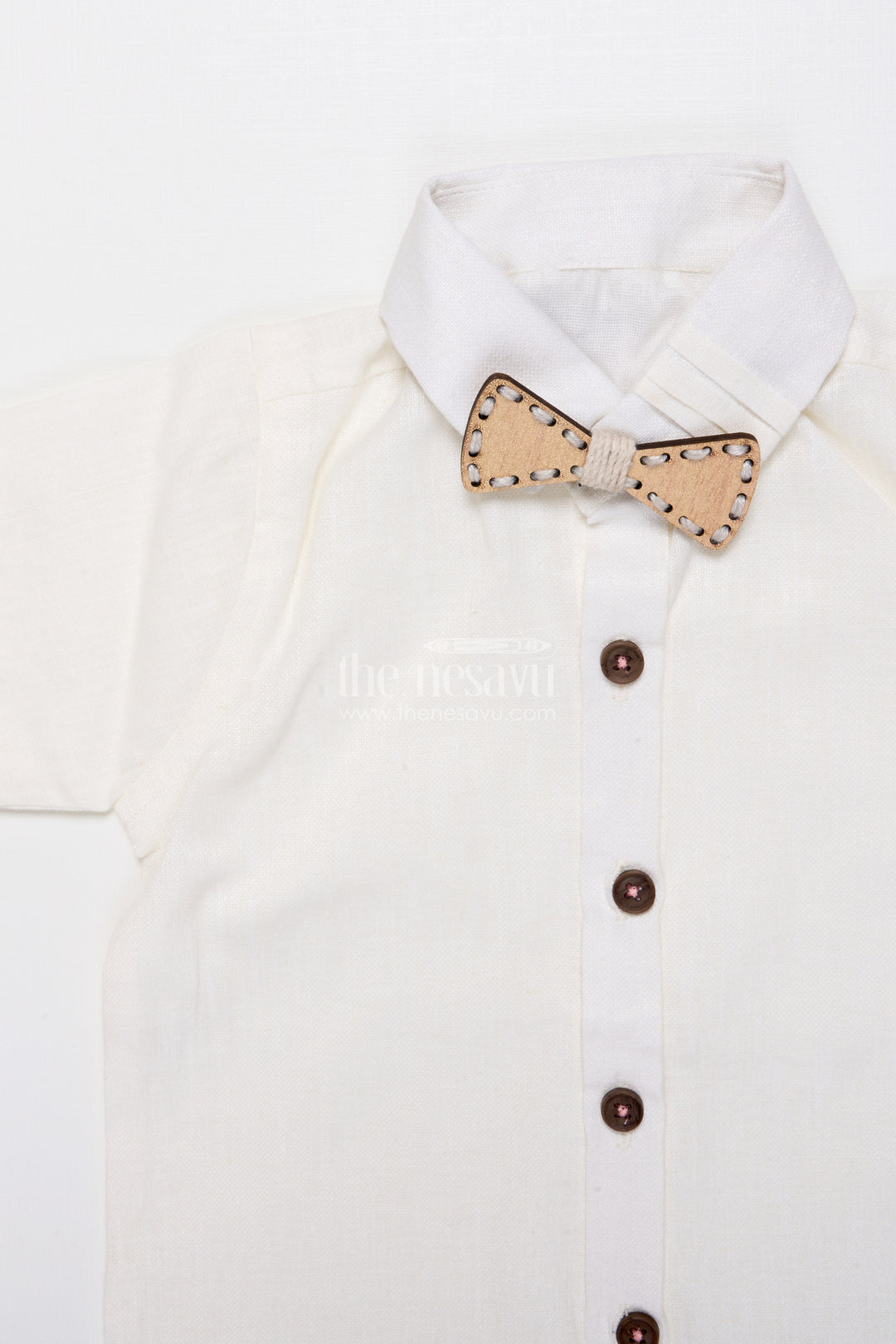 Boys Festive Blazer Set with Jacquard Stripes and Bow Tie Detail
