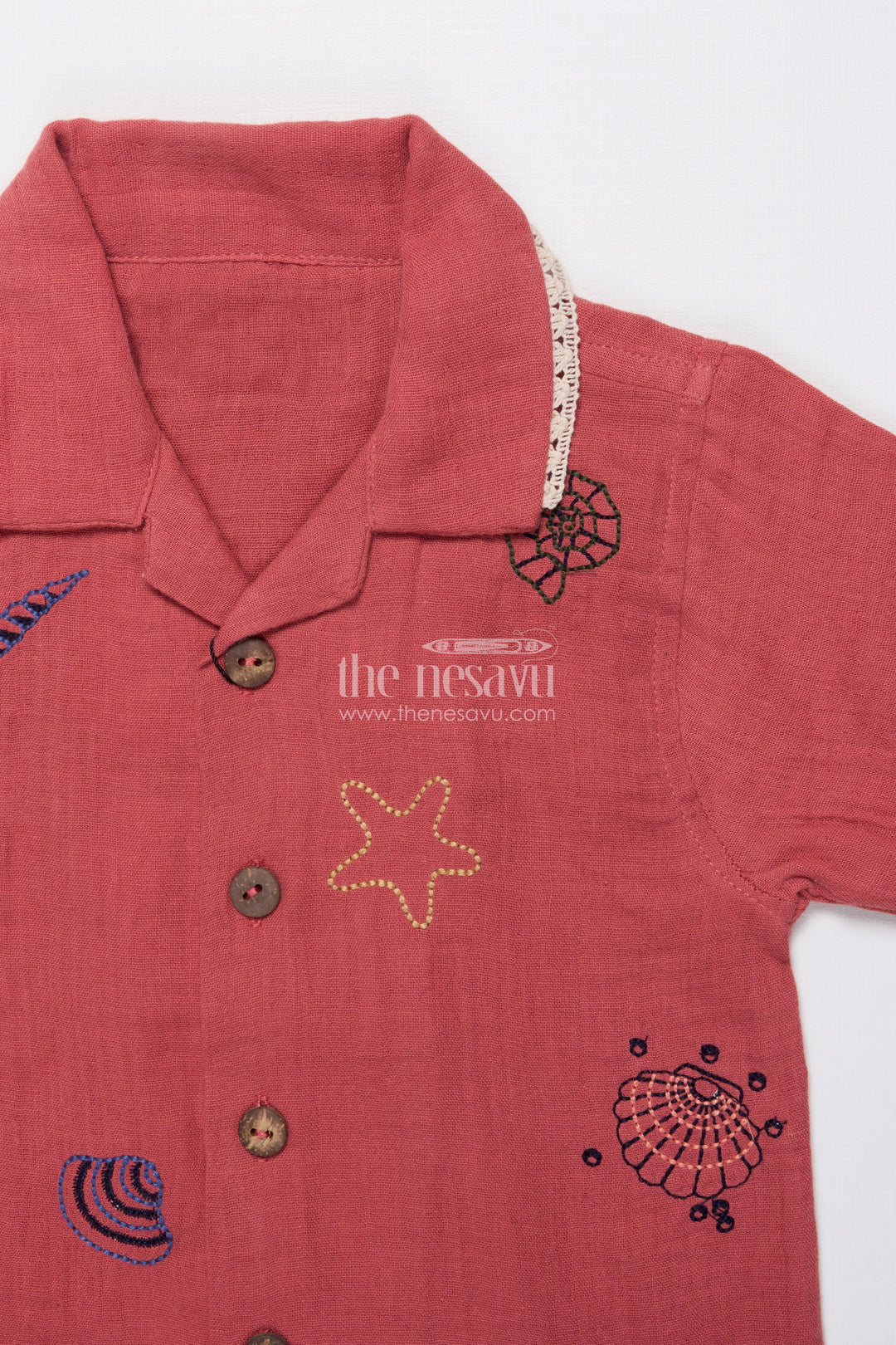 Boys Embroidered Muslin Cotton Short Set  Festive Casual Wear