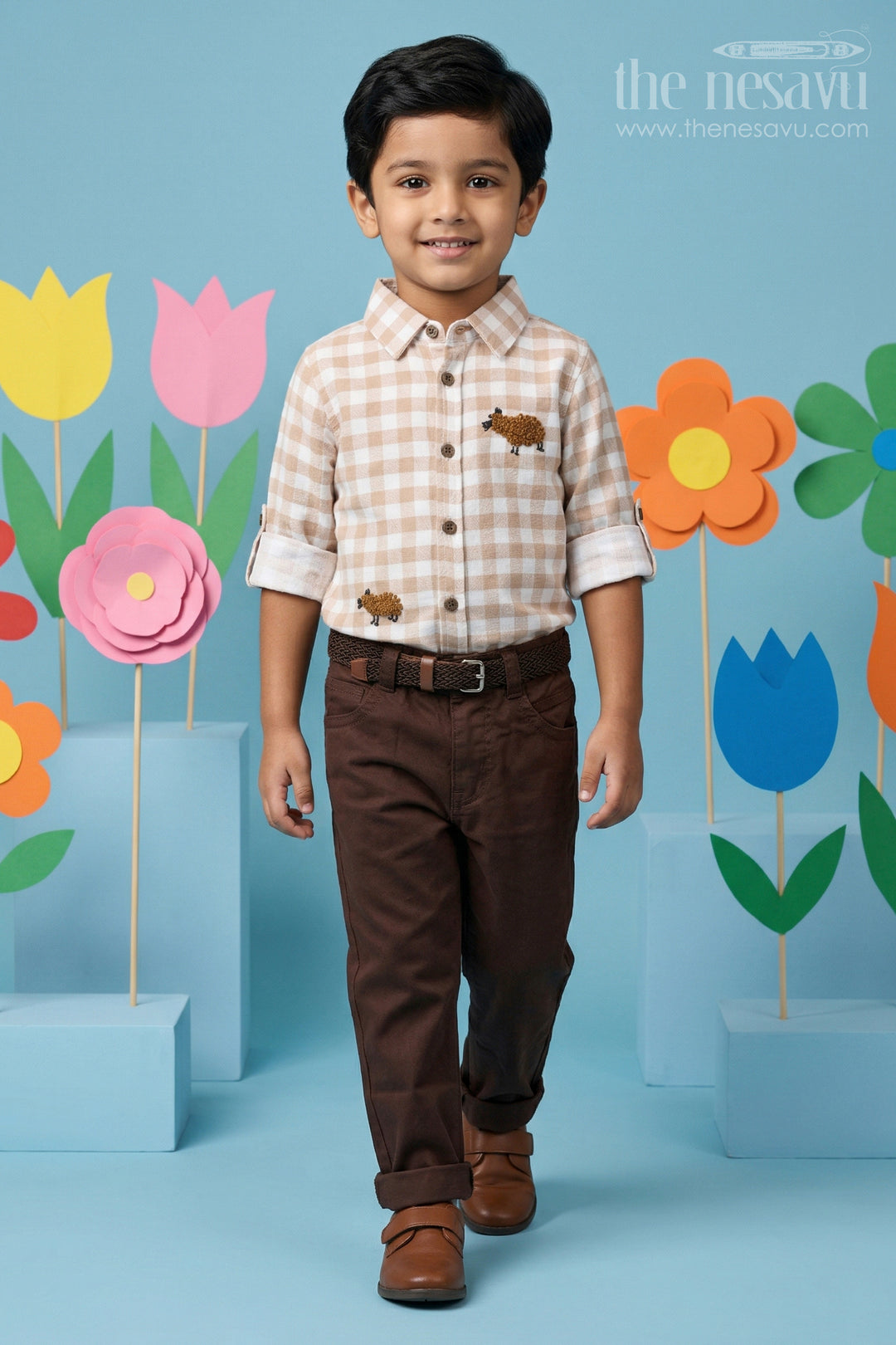 Boys Casual Shirt and Pant Set for Family Outings and Celebrations