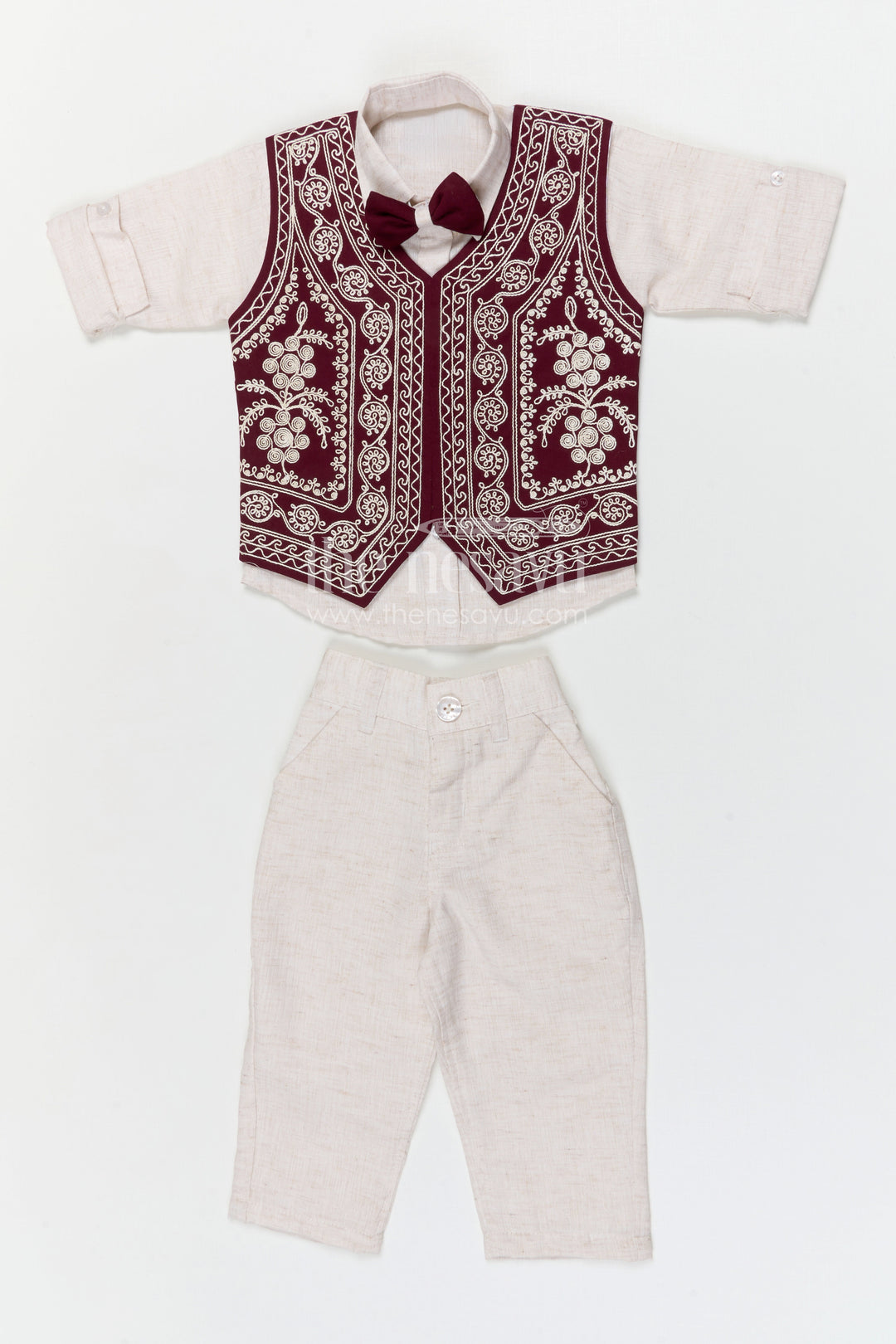 Boys Embroidered Jacket Outfit for Weddings and Festive Gatherings